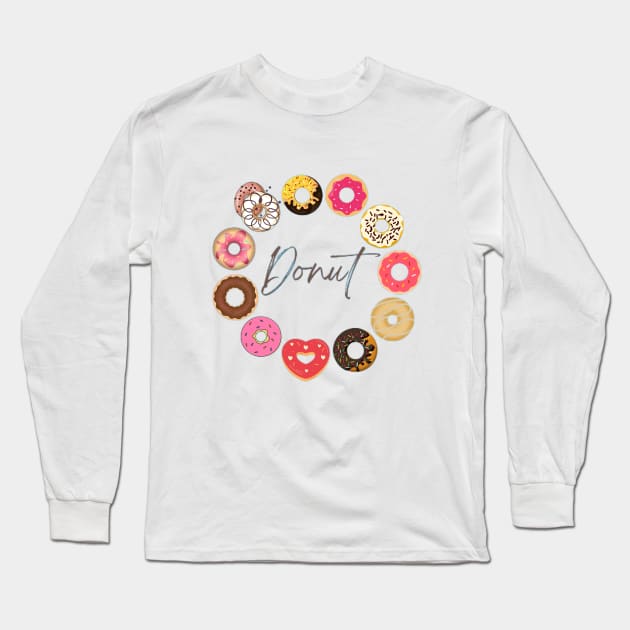 Donuts Collection Long Sleeve T-Shirt by GoodyL